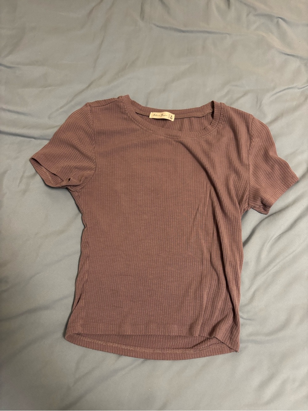 Madewell Ribbed Short-Sleeve Tee — Mauve